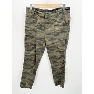 Lucky Brand The Cargo Green Camo Print Cotton Blend Pants Women's Size 12/31
